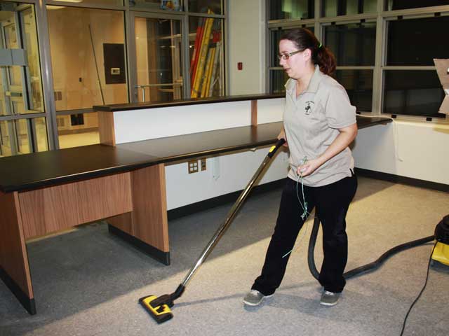 Post Construction Cleanup - South Queens Middle School - cleaning floors